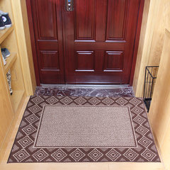 Huidou door mat floor mat carpet anti-skid door mat anti-skid carpet check coffee 80x115cm