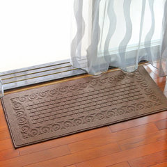 Door mat foot mat porch door dust mat kitchen strip mat bathroom door anti-skid carpet 45× 70cm grid brown