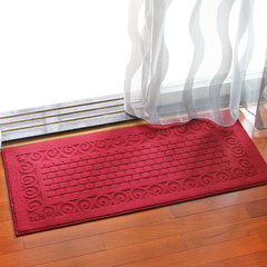 Door mat foot mat porch door dust mat kitchen strip mat bathroom door anti-skid carpet 45× 70cm grid red