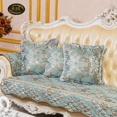 European style sofa cushion, four seasons general cloth leather sofa cushion, high-grade luxury anti-skid towel 123 sets Splendid blue Customized do not change, take the change