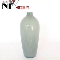Export European simple grey small glass vase Home Furnishing decorative marble glass ornaments TV background High section