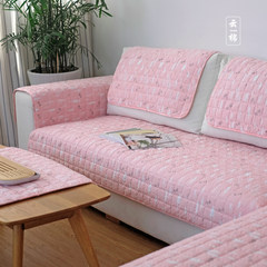北欧四季简约防滑沙发垫日式布艺现代时尚沙发巾飘窗垫地垫 粉红雪松 定做不退不换，拍下改价