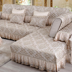European style sofa cushion fabric, simple modern sofa towel, four seasons custom made lace, flax thickening Royal cushion Irene. 80*80cm