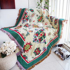 Sofa cushion hair towel thread blanket knitting American Nordic ikea blanket geometric pattern thickening back cover towel Tibet style 90+17 vertical edge *160cm