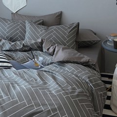 Simple male God series cotton twill cotton double geometric pattern of three or four sets of sheets fitted a suite Bed linen trajectory 1.2m (4 feet) bed