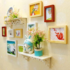 European style modern simple carving, mix and match solid wood wall, photo frame, wall combination, creative picture wall, wall decoration 2412 yuan white + Ling animation heart