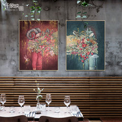 Thousand pictures like art decorative painting porch corridor hanging mural red coffee hall Alice Lin 40*50 (CM) Simple black wood grain frame Oil film laminating + low reflective organic glass
