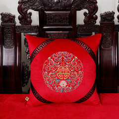 New style of Chinese new classical sofa of art bixu new style fashionable embroider high-grade cushion holds pillow luo han bed to add thick sponge cushion velvet red 65+17 hang edge *180cm