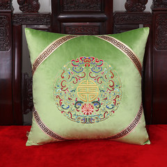 New style of Chinese new classical sofa of art bixu new style vogue embroider high-grade cushion holds pillow luo han bed to add thick sponge cushion velvet light green 65+17 hang edge *180cm