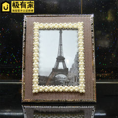 American model room hotel Home Furnishing soft decoration woven pearl picture frame 7 inch