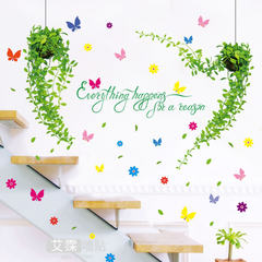 A removable wall Ivy pot basket room entrance wall stickers stickers Flower Butterfly Garden large