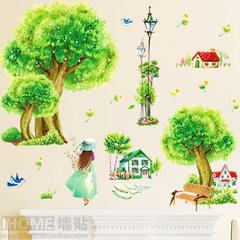 A removable wall summer afternoon pastoral characters living room bedroom romantic background wall stickers stickers large