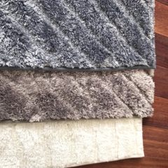 Simple bathroom mat mat, pure color stripe carpet mat mat mat pad, water absorption, anti-skid machine wash 60× 90cm single selling price