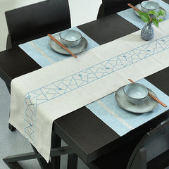 China wind Zen mat cloth Embroidery tablecloth simple TV cabinet darktoy rectangular table linen silk flag flag Bingqingyurun suit 65+17 vertical *150cm