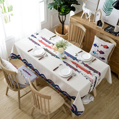 The original Japanese wind and waves of high quality linen tablecloths table napkin napkin table fish garden seat cover cushion cover towels Japanese style and pure white wind 140*230cm