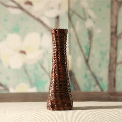 Handmade straw flower flower vase tea zen culture small tea table ornaments retro Japanese Ikebana High straw vase