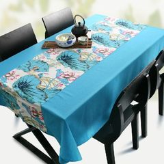 Chinese Chinese style cloth decorated with soft cotton cloth quilt Home Furnishing large tablecloth table cloth cloth midsummer pond Midsummer lotus pond (Lan Bian) 90+17 vertical *180cm