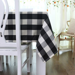 American country square grid cloth art tablecloth rectangular picnic cloth tea table cloth living room tablecloth red blue coffee black [big grid] 80*80cm