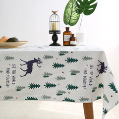 The living room coffee table table cloth art desk fresh cotton tablecloth Christmas elk Garden Fresh Christmas 80*80cm