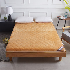 Thickened bed mattress 1.5m bed 1.8m bed 1.8m single pair 0.9m student dormitory 1.2m tatami mat mattress bed crystal fleece - warm camel color 0.9m x2.0m- student dormitory bed