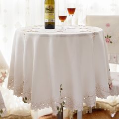 European round table cloth round table table cloth round table cloth cover white satin round table cloth small fresh garden -5580# embroidered tablecloth The 175 round table (+ + back cushion) *6