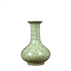 Longquan celadon kiln ceramic ornaments Home Furnishing ice crack gold wire flower flower vase Room Decor Ge m gold wire wire