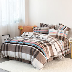 French fleece four-piece warm quilt cover 1.5/1.8m bed coral plush suite coco west 1.5m (5ft) bed