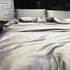 European-style plain simple cotton bed set with four pieces of 60 long-staple cotton bed set with metal grey 1.5m (5ft) bed of pure cotton suite