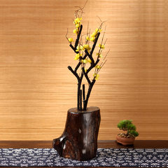 Japanese natural creative personality garden wood stumps vase table style manual ornaments gift bag mail (single large vase, no flowers)