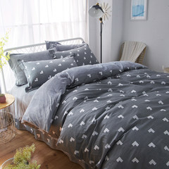 Thickened crystal fleece four-piece set thickened all-cotton cartoon flannel thermal suite bed fluffy winter Toronto 1.2m (4 ft) bed