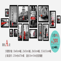 New large size black and white European street view photo wall living room modern minimalist framed commercial decorative painting Black frame A paragraph