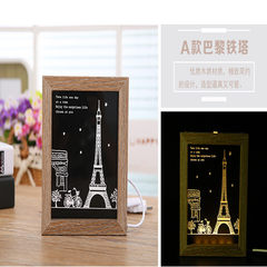 Creative photo Nightlight romantic home decoration table 7 inch frame plug USB interface gift 7 inch A Paris tower