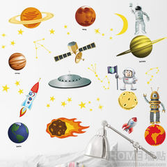 A removable wall planet to explore children's room bedroom background wall decorative stickers stickers home early puzzle large