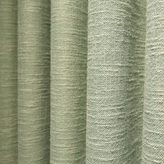 Qin fragrance green modern minimalist garden high-grade linen shading American living room bedroom curtain gauze products Without shade head + flat Simple solid color cloth