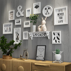 现代实木相框创意照片墙相框墙饰个性简约客厅卧室相框组合背景墙 150x180cm粉色 CAM.a058B全白色框 2206-1