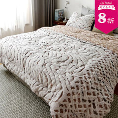 Korea fashion flannel bedding linter Nordic warm winter was four piece bedding 4 Piece Set 1.8m (6 feet) bed