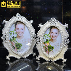 The European and American model room hotel Home Furnishing soft outfit zinc alloy drill pearl picture frame 7 inch
