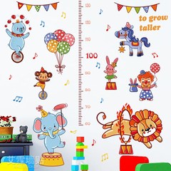Wall height children bedroom with circus animal baby height sticker kindergarten early layout Large