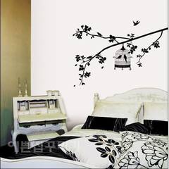 Self adhered wall sticker, bedroom, bedside, living room, TV background, wall sticker, pure color tree cage, multi sticking method
