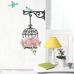 Rose birdcage, living room, bedroom, study entrance, corner, background sticker, three generation Removable Wall Sticker The three generation of removable wall stickers in