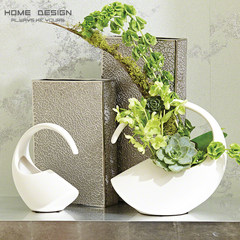 HOME DESIGN/ home design / dumb white Egyptian vase / home accessories / Swan vase / hand