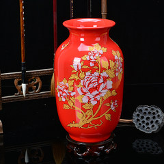 Jingdezhen ceramic vase China modern minimalist decor Home Furnishing red vase crafts room wedding decoration