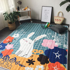Nordic waterproof and moisture-proof outdoor picnic cartoon floor mat bedroom living room carpet child climbing mat machine washing and folding 170× 200 flower cat