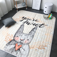 Nordic waterproof and moisture-proof outdoor picnic cartoon floor mat bedroom living room carpet child climbing mat machine washing and folding 170× 200 forest rabbit