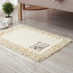 Strong water absorption in cotton pad bedroom carpet chenille green bathroom toilet mat feet. 50*80CM Beige slip pad