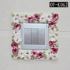 Switch sticking wall type 86 switch cover european-style creative resin switch sticking socket decoration switch decoration package K062