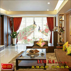 Chinese classical peacock Mianma bedroom curtain yarn Club finished windows and screens customized You can edit it after you select it Silver yarn