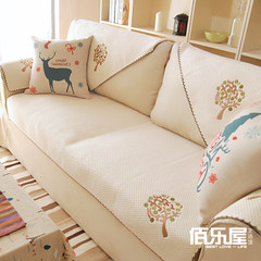 Bai Le house cloth sofa cushion cotton simple modern European cushion anti-skid summer sofa sofa towel wish tree Opal 80*80cm