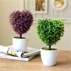 Is there] potted plant simulation [bonsai tree heart ball green grass ball table decoration decorative tree flower
