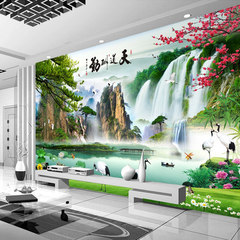 Beautiful Chinese nest large mural landscape painting the living room TV background wallpaper bedroom stereo 3D God helps those who help themselves [seamless] 1 square meters of canvas Wallpaper + special glue
